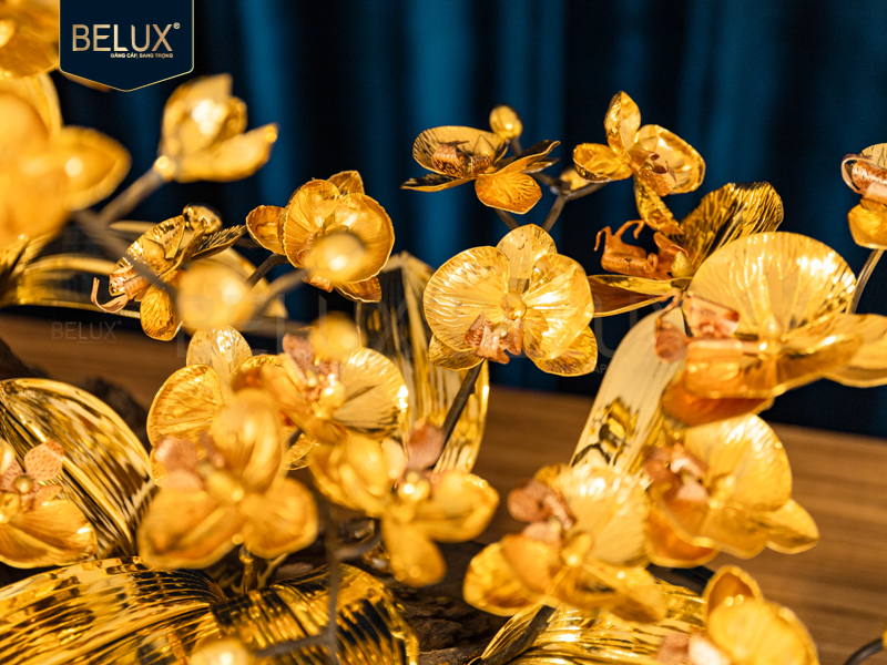 Lan Trầm Mộc 9 cành  mạ vàng 24k&nbsp;61x31x50cm